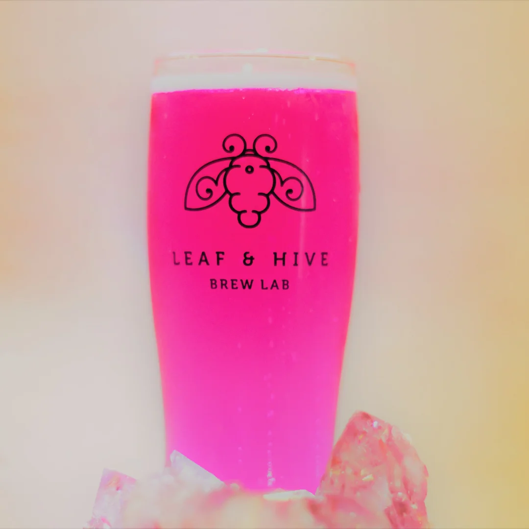 Hibiscus bottle + floral Jun pour + Santa Fe Honeybrew.